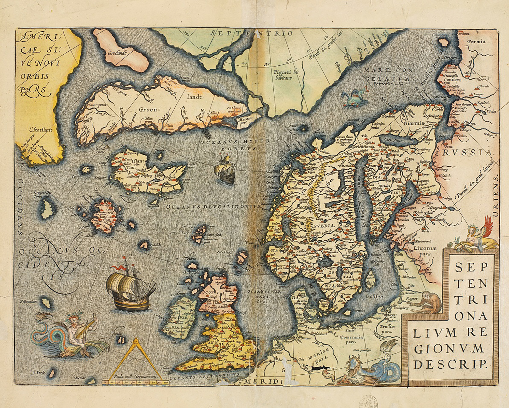 Fig. 2: A map of Europe dated 1570, with Hirta just north-west of the Hebrides, National Library of Norway