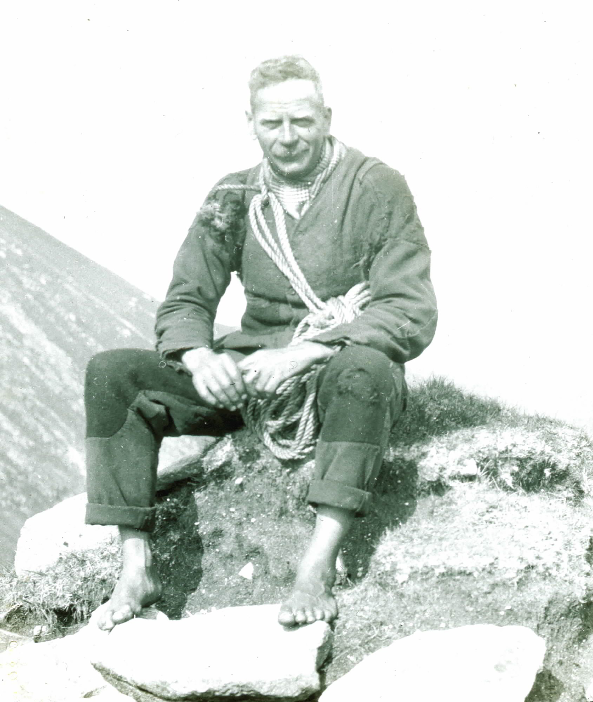 Fig. 7: Glass plate negative of Ewen MacDonald of St Kilda, #107 © National Trust for Scotland, St Kilda