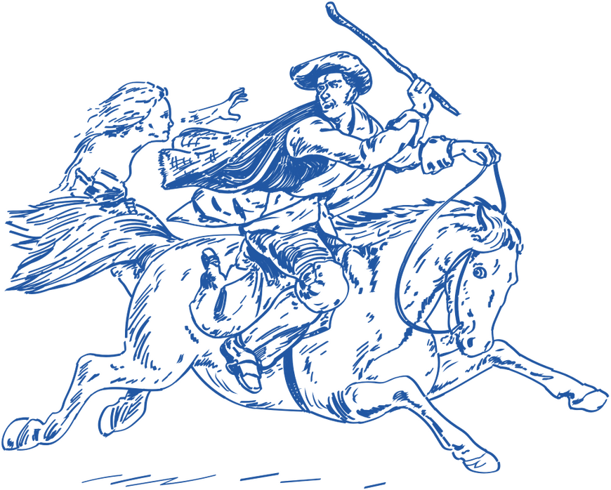 Illustration of Tam o' Shanter riding his horse