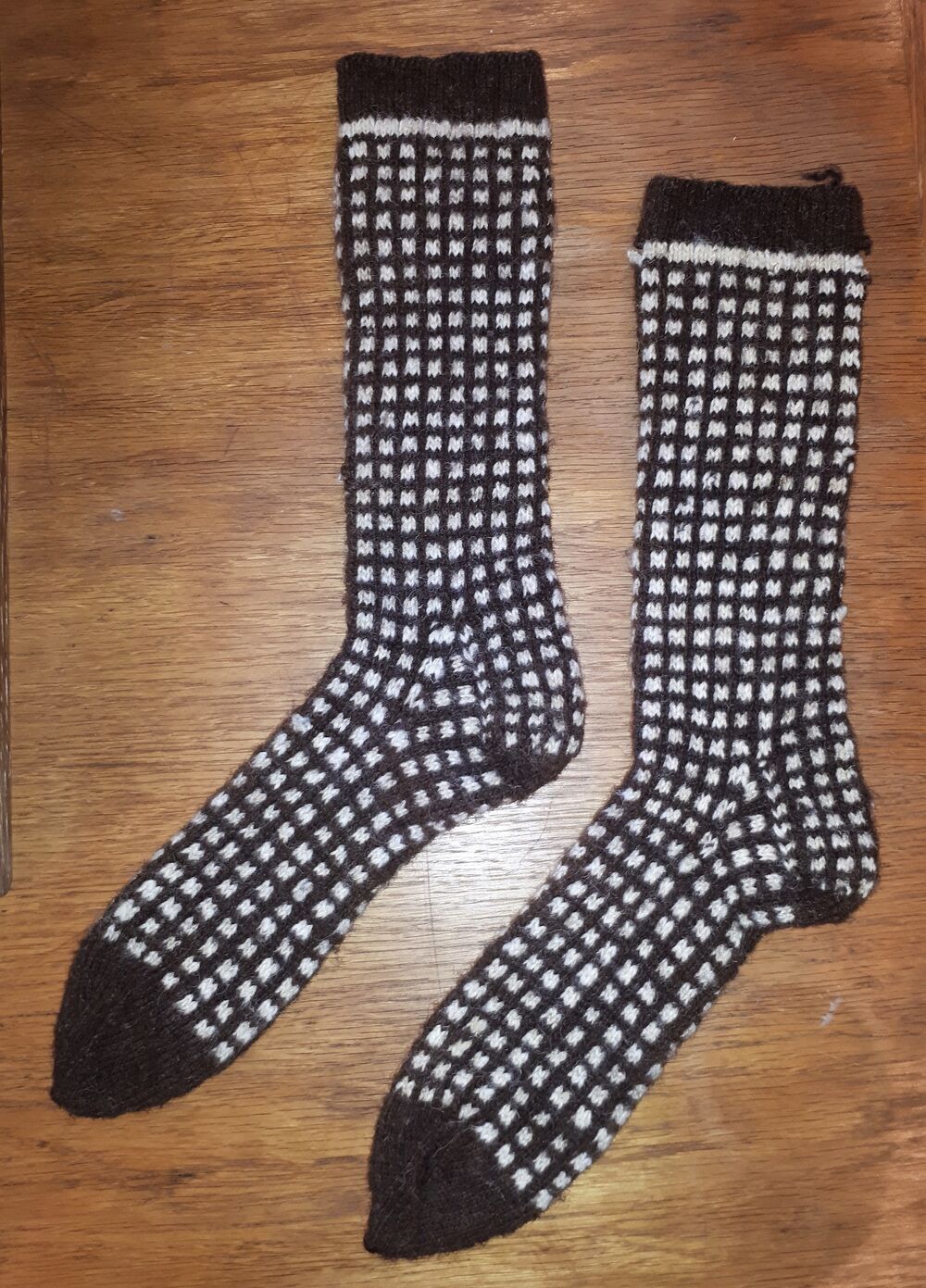 These socks were made on St Kilda from the wool of native sheep