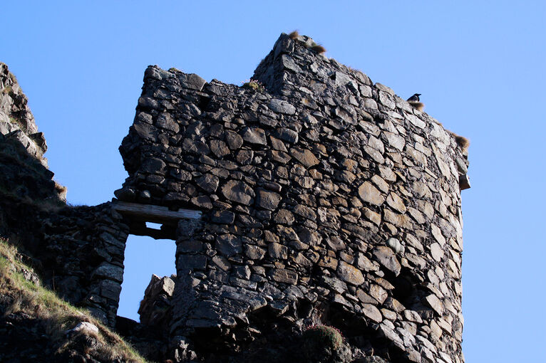 A section of Coroghan Castle ruin on Canna