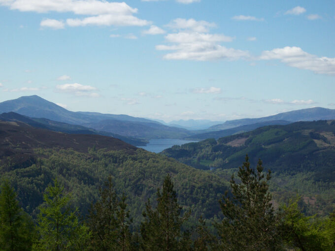 A summer view from Craigower to the west over Loch Tummel and Loch Rannoch