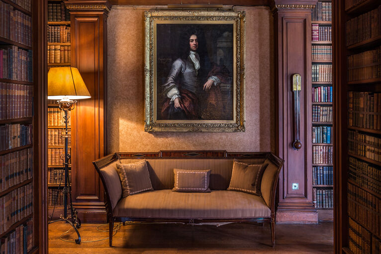 Portrait of David Petty hangs in Brodie Castle library