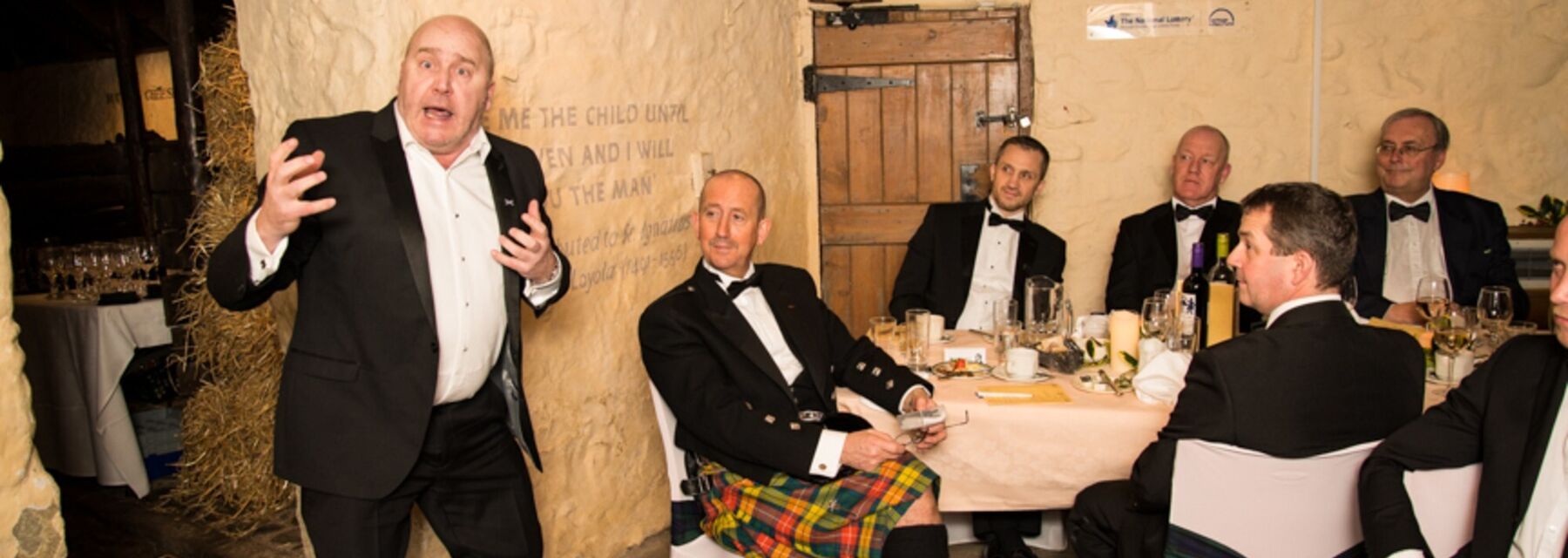 A group of people celebrating Burns Night