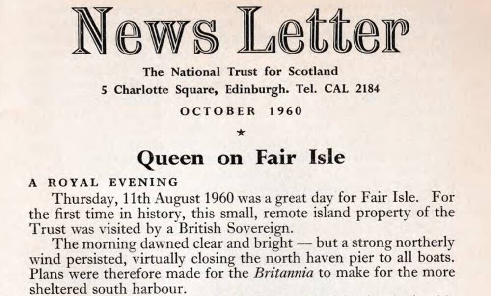 Clipping from a newsletter describing the Queen’s royal visit