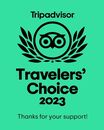 A green logo for Tripadvisor's Traveler's Choice 2023 award.
